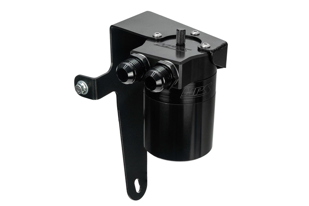 HPS Performance Billet Aluminum Oil Catch Can Kit Black 860-009WB