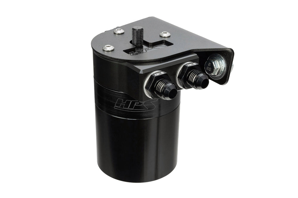 HPS Performance Billet Aluminum Oil Catch Can Kit Black 860-019WB