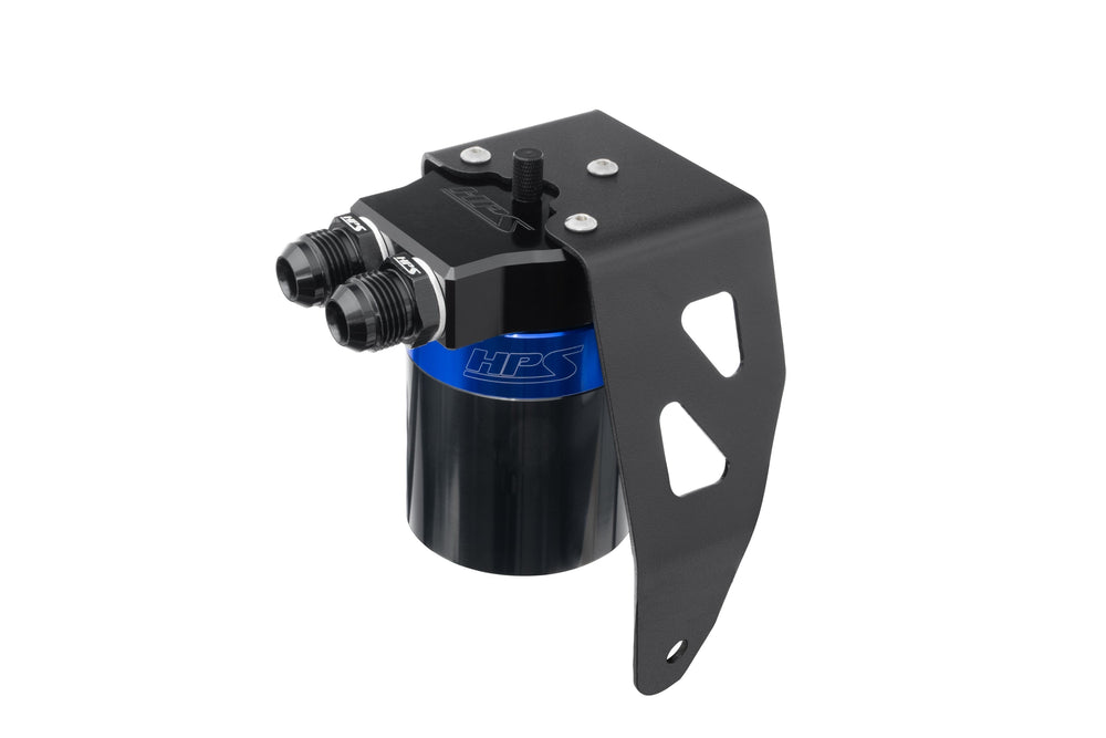 HPS Performance Billet Aluminum Oil Catch Can Kit Blue 860-024BL