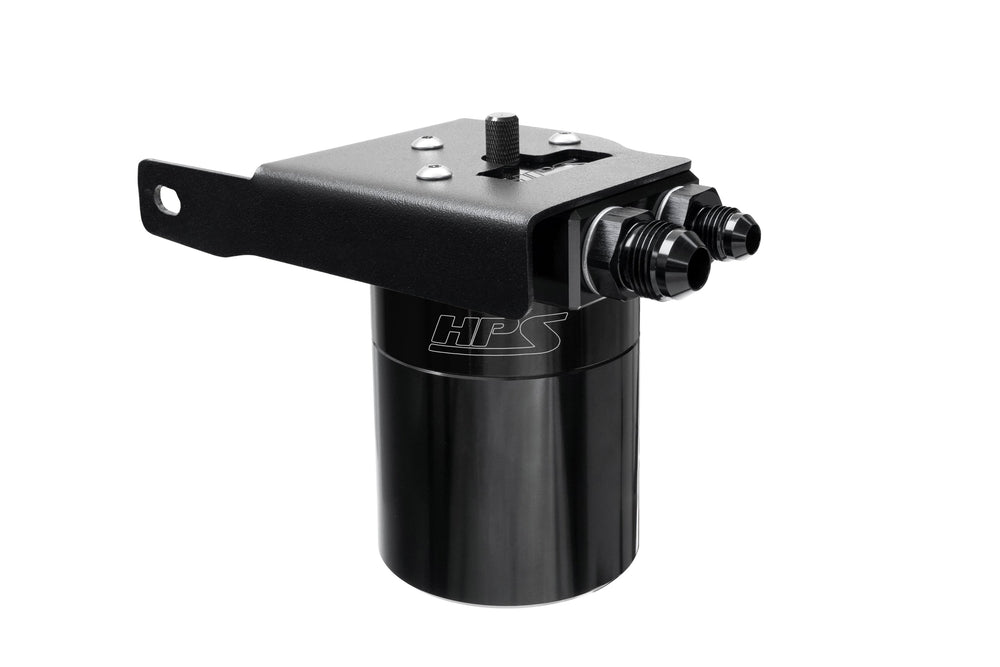 HPS Performance Billet Aluminum Oil Catch Can Kit Black 860-033WB