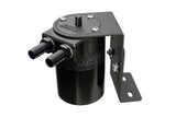 HPS Performance Aluminum Oil Catch Can Kit with 3/8 inch Barb Adapters and Rubber Hoses Black 861-501WB