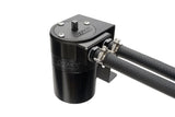 HPS Performance Aluminum Oil Catch Can Kit with 3/8" Barb Adapters and Rubber Hoses, Black, 861-501WB