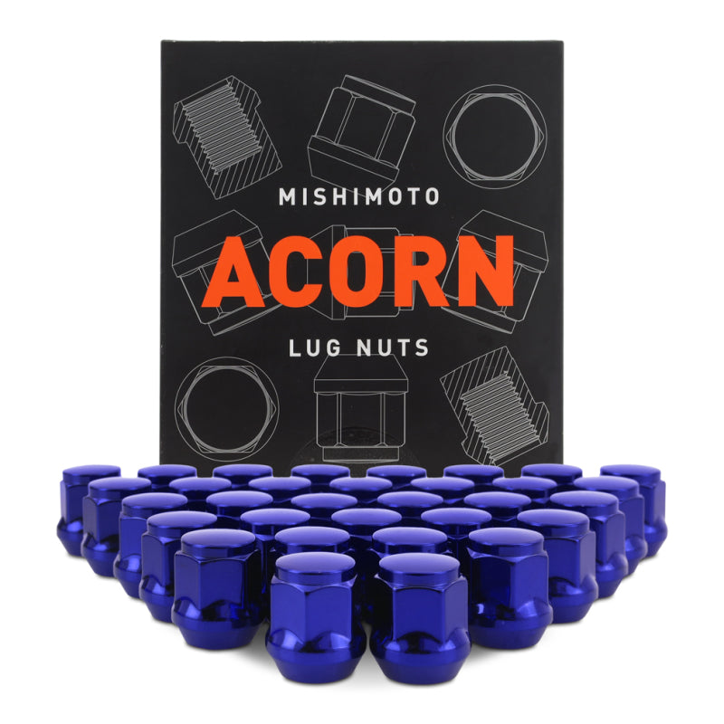 Mishimoto Steel Acorn Lug Nuts M14 x 1.5 - 32pc Set - Blue