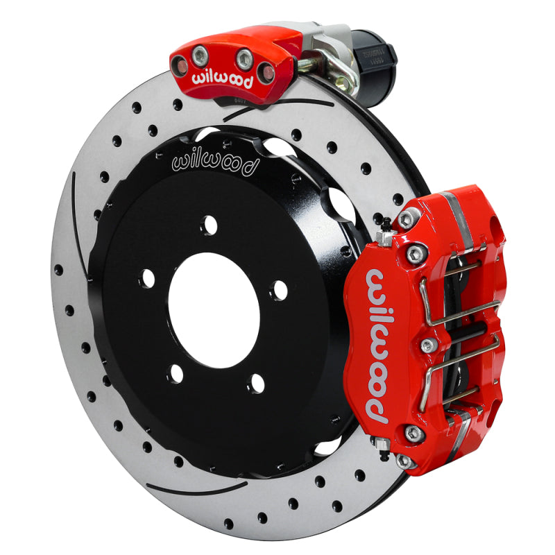 Wilwood kit rear FFR NDPR/EPB IRS 2015 mustang 12.88 rotor SRP W/LINES red