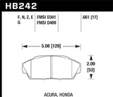 Hawk 92-93 Honda Civic EX 1.6L / Acura Integra GS/LS/RS 1.8L HPS 5.0 Street Brake Pads - Front