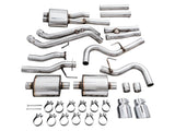 AWE 16-22 Toyota Tacoma 0FG Catback Exhaust w/ BashGuard - Dual Chrome Silver Tips