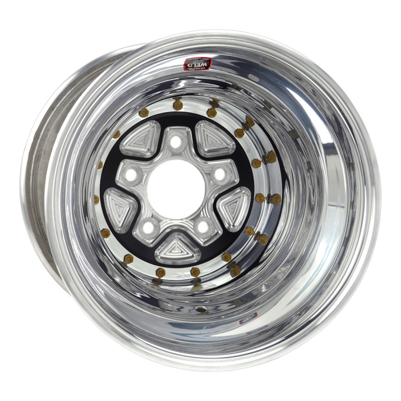 Weld Alumastar Pro 16x18 / 5x5 / 6 BS / 3.5 HB - Black Center - Black Shell - Black DBL Wheel