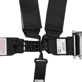 RaceQuip L & L 5pt Ratchet HNR Harness Black
