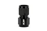 HPS Performance Straight -3 AN Female to Female Swivel Coupling Adapter Aluminum Black