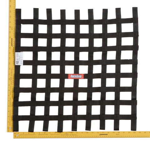 RaceQuip Black 24 X 24 SFI Ribbon Net