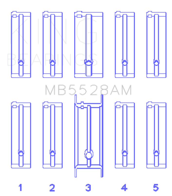 King Engine Bearings Mazda 626 F8/(Size +0.50mm) Main Bearing Set