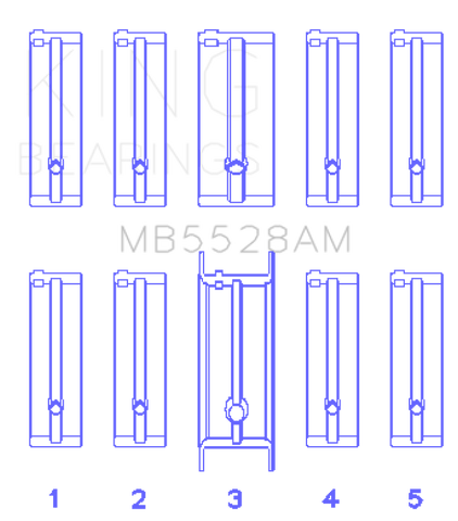 King Engine Bearings Mazda 626 F8/(Size +0.50mm) Main Bearing Set