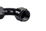 HPS Performance 90 Degree AN -4 Female to Female Swivel Coupling Adapter, Aluminum, Black