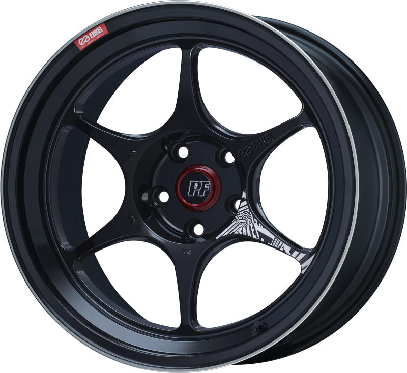 Enkei PF06 18x10in 5x120 BP 25mm Offset 72.5mm Bore Black Machined Wheel