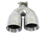 aFe Takeda 2.5in 304 Stainless Steel Clamp-on Tip Passenger Side 2.5in Inlet 4inDual - Polished