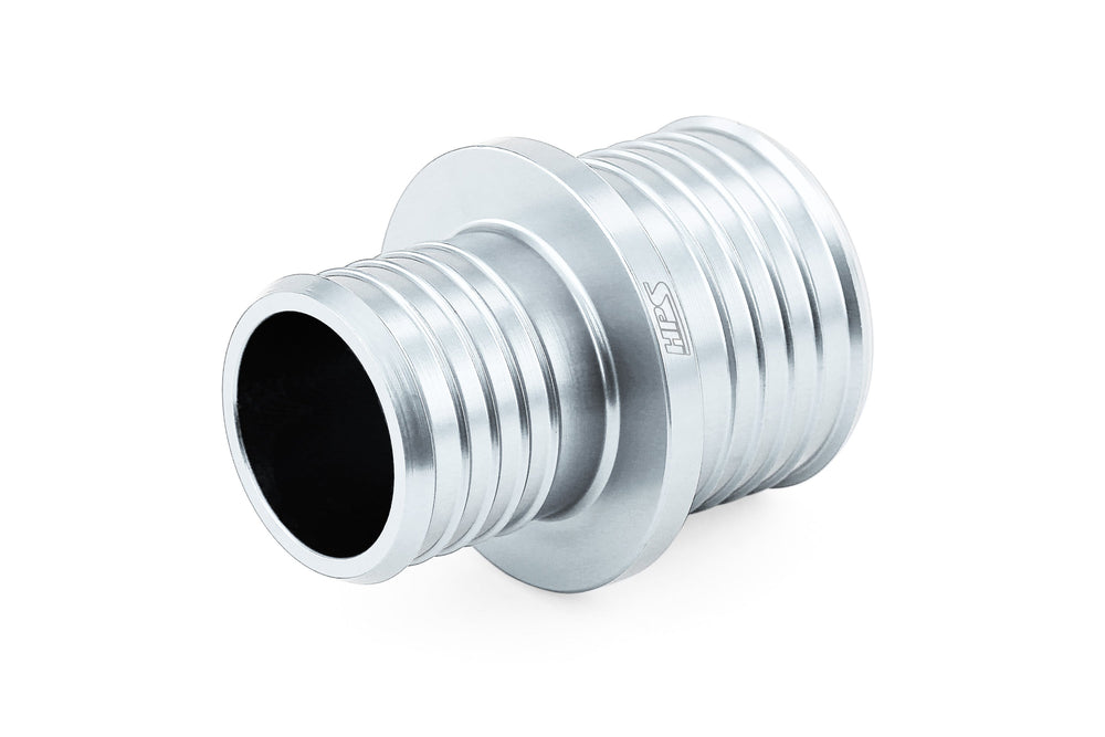 HPS 5/8 inch - 3/4 inch 16mm - 19mm Billet 6061 Aluminum Joiner Hose Union Connector Silver
