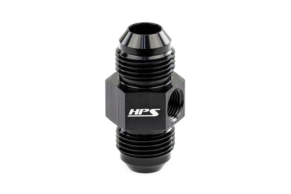 HPS Performance -6 AN Male to Male Adapter with 1/8 inch NPT Female Port Aluminum Black