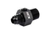 HPS Performance -6 AN Male to 1/8 inch NPT Male Adapter with 1/8 inch NPT Female Port Aluminum Black