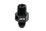 HPS Performance -8 AN Male to 3/8" NPT Male Adapter with 1/8" NPT Female Port, Aluminum, Black