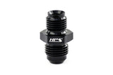 HPS Performance Straight AN Flare -6 to 1/4 inch NPT Adapter Aluminum Black