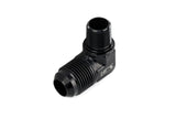 HPS Performance 90 Degree AN Flare -6 to 1/4" NPT Adapter, Aluminum, Black