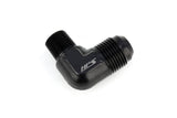 HPS Performance 90 Degree AN Flare -4 to 3/8" NPT Adapter, Aluminum, Black