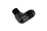 HPS Performance 90 Degree AN Flare -6 to 1/4" NPT Adapter, Aluminum, Black
