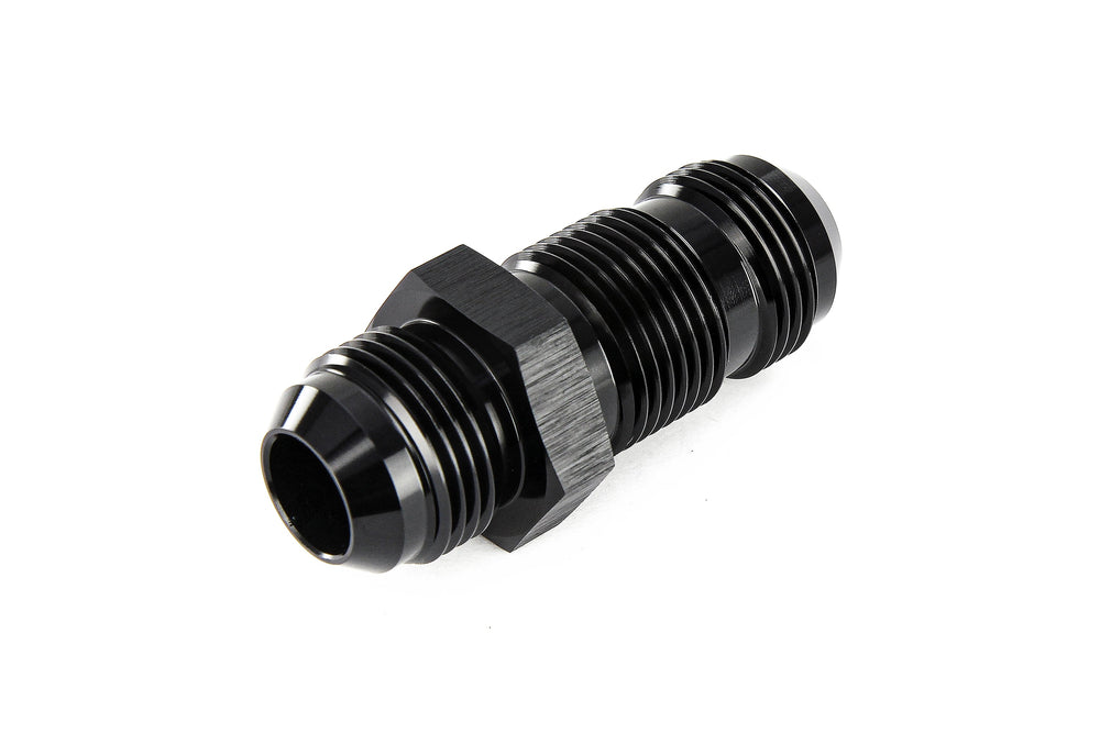 HPS Performance Straight -16 AN Male to Male Bulkhead Adapter Aluminum Black
