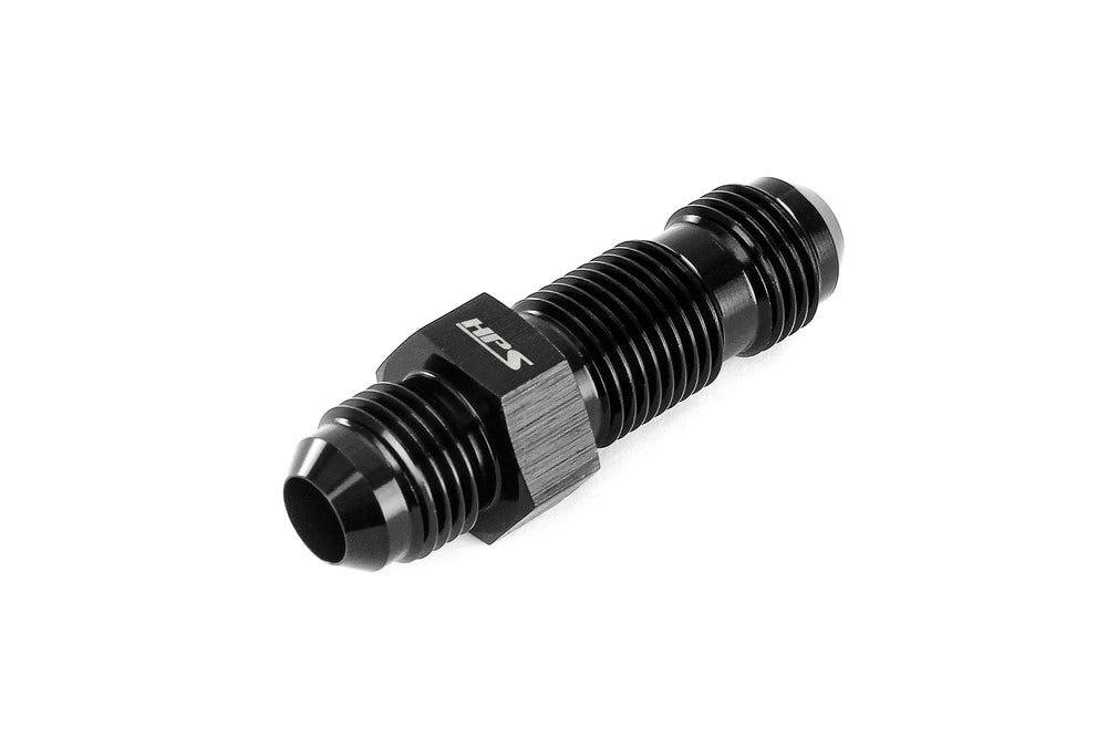HPS Performance Straight -6 AN Male to Male Bulkhead Adapter Aluminum Black