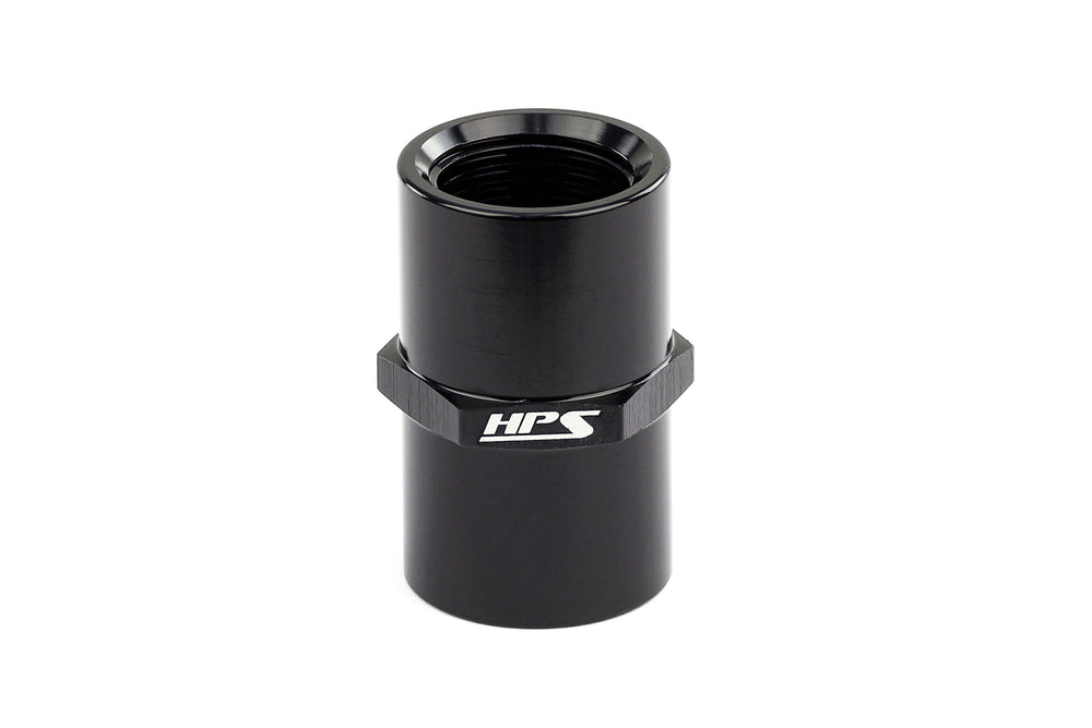 HPS Performance Straight 1/4'' NPT Female to Female Coupler Adapter Aluminum Black