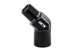 HPS Performance 45 Degree 1/8'' NPT Male To Female Adapter Aluminum Black