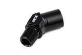 HPS Performance 45 Degree 1/4'' NPT Male To Female Adapter, Aluminum, Black