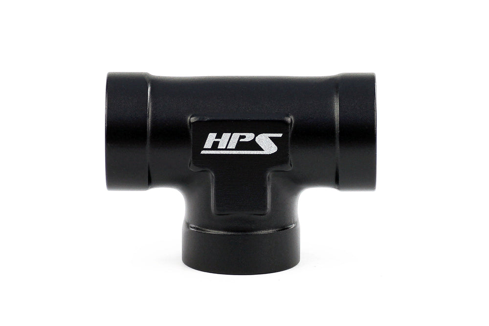 HPS Performance 1/8'' NPT Female Tee Coupler Adapter Aluminum Black