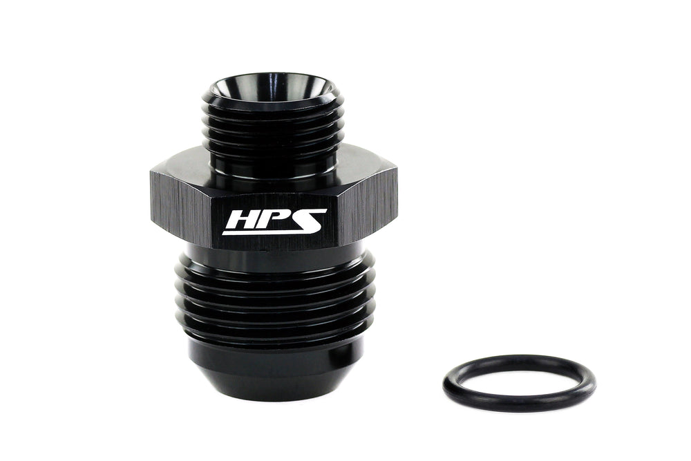 HPS Performance -10 AN Male to -6 O-ring Boss ORB Port Thread Male Adapter Aluminum Black