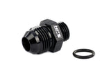 HPS Performance -6 AN Male to 1/2"-20 O-ring Boss (ORB) Port Thread Male Adapter, Aluminum, Black