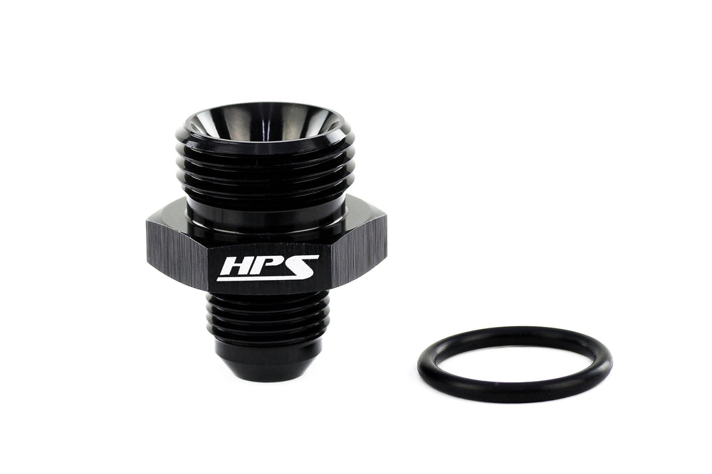 HPS Performance -3 AN Male to -4 O-ring Boss ORB Port Thread Male Adapter Aluminum Black