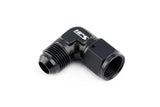 HPS Performance 90 Degree -12 AN Male to Female Swivel Adapter Aluminum Black
