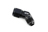 HPS Performance 45 Degree AN -6 Male to Female Swivel Adapter Aluminum Black