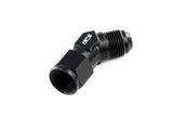 HPS Performance 45 Degree -6 AN Male to Female Swivel Adapter, Aluminum, Black