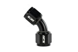 HPS Performance 45 Degree -12 AN Female to Female Swivel Coupling Adapter Aluminum Black