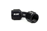 HPS Performance 45 Degree -10 AN Female to Female Swivel Coupling Adapter, Aluminum, Black