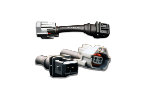 Set of 4 Denso (female) to Jetronic/EV1 Adapter (male) injector plug adaptors (padpdtoj4)