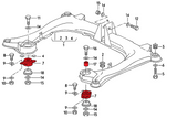 Differential Mounts for Audi Quattro B3/B4 (Street hardness)