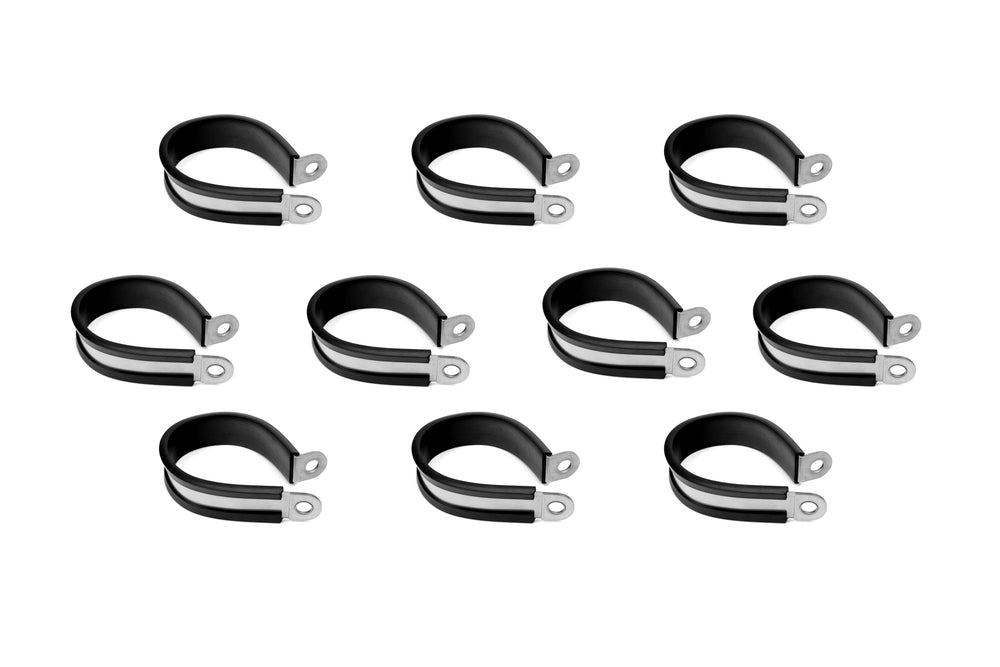 HPS 1-5/16 inch 33mm ID Stainless Steel Cushion Loop Clamp 10pcs Pack for Tube Wire and Hose Black Rubber EPDM