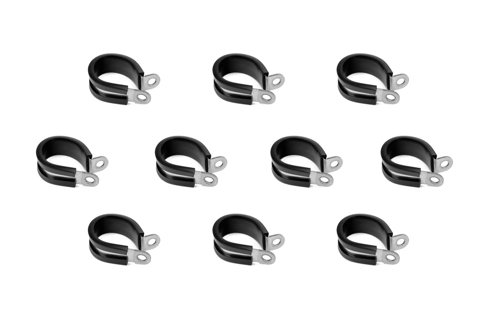 HPS 7/8 inch 22mm ID Stainless Steel Cushion Loop Clamp 10pcs Pack for Tube Wire and Hose Black Rubber EPDM