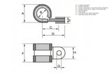 HPS 1-1/2" (38mm) ID Stainless Steel Cushion Loop Clamp for Tube, Wire and Hose, Black Rubber EPDM