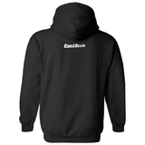 The FuelTech Checkered Hoodie features a small white FuelTech logo against the black fabric. 