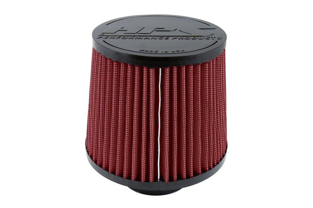 HPS Performance Red 2.5 inch Air Filter 7.25 inch Length 6 inch Base 5 inch Top HPS-4274-RED