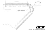 HPS 1-5/8" (41mm) Silicone 135 Degree Elbow Coupler Hose, High Temp 4-ply Reinforced, Black