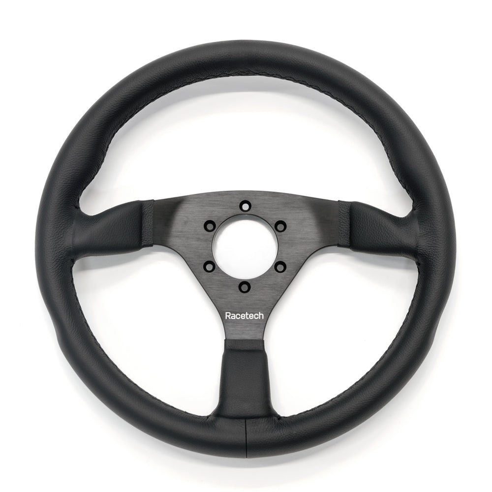 Steering Wheel, 13.7 in., Black Leather